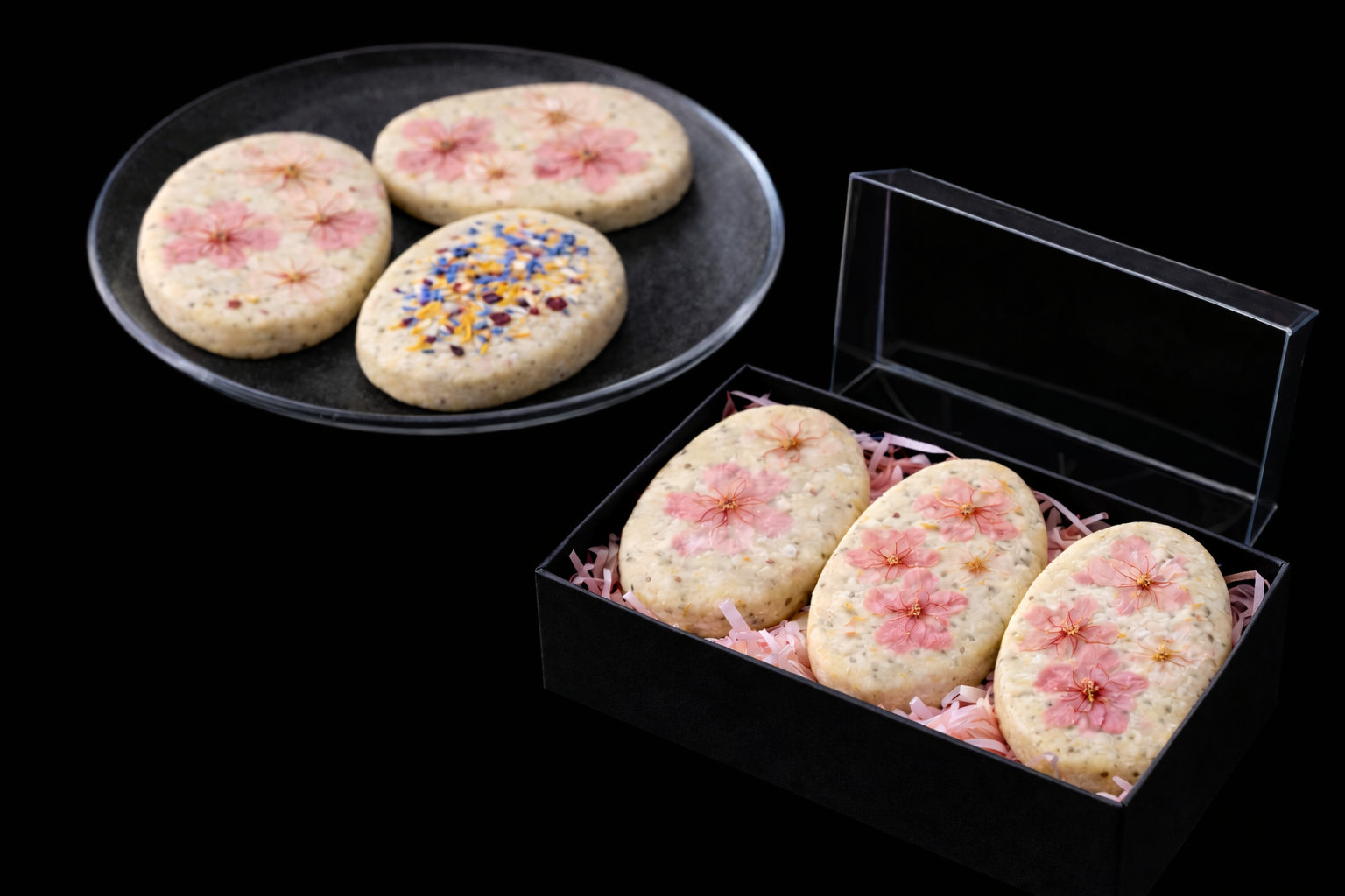 Edible flower biscuits -Short bread style (Gluten Free) - pack of 3