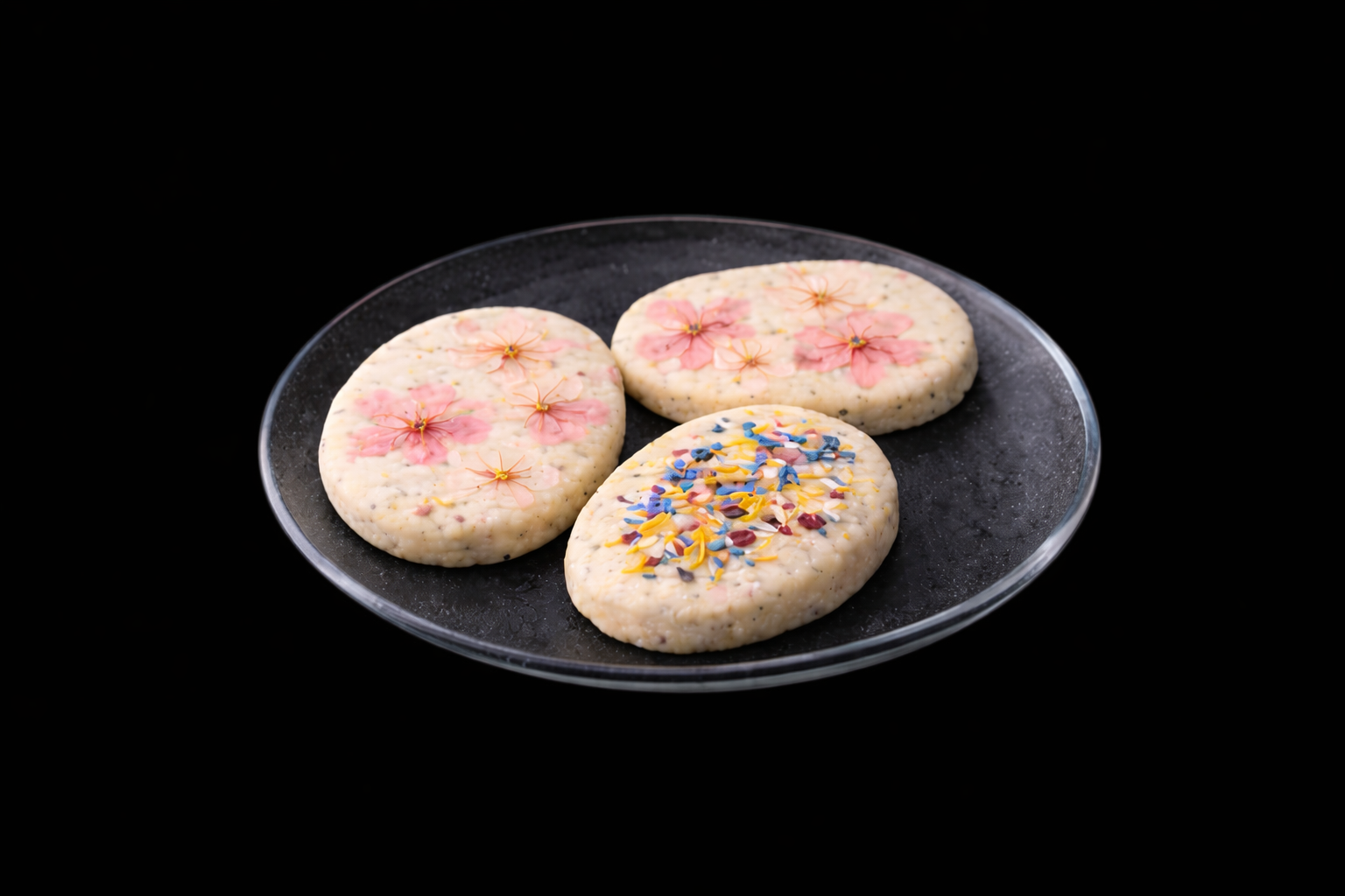 Edible flower biscuits -Short bread style (Gluten Free) - pack of 3