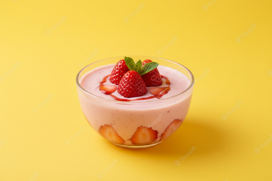 give the strawberry pudding a regular yellow background instead of the christmas background